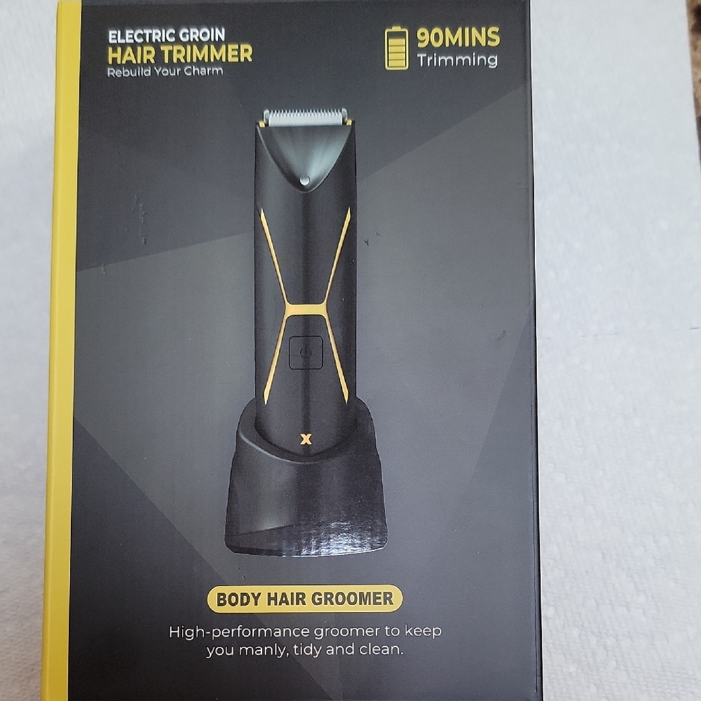 Electric Groin Hair Trimmer - Black and Yellow